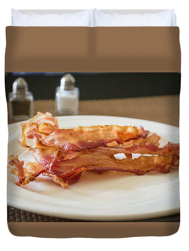 Bacon Duvet Cover featuring the photograph Bacon Breakfast by Wade Brooks