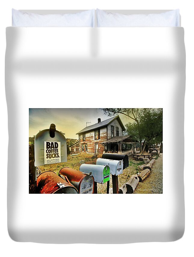 Bad Coffee Duvet Cover featuring the photograph Bad Coffee by Micah Offman
