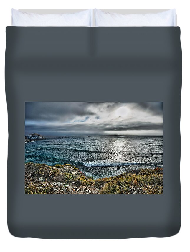 Beach Duvet Cover featuring the photograph Bad weather is approaching by Andreas Freund