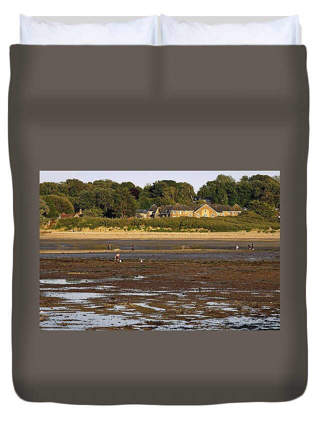 Bright Duvet Cover featuring the photograph Bait Digging At Bembridge by Rod Johnson