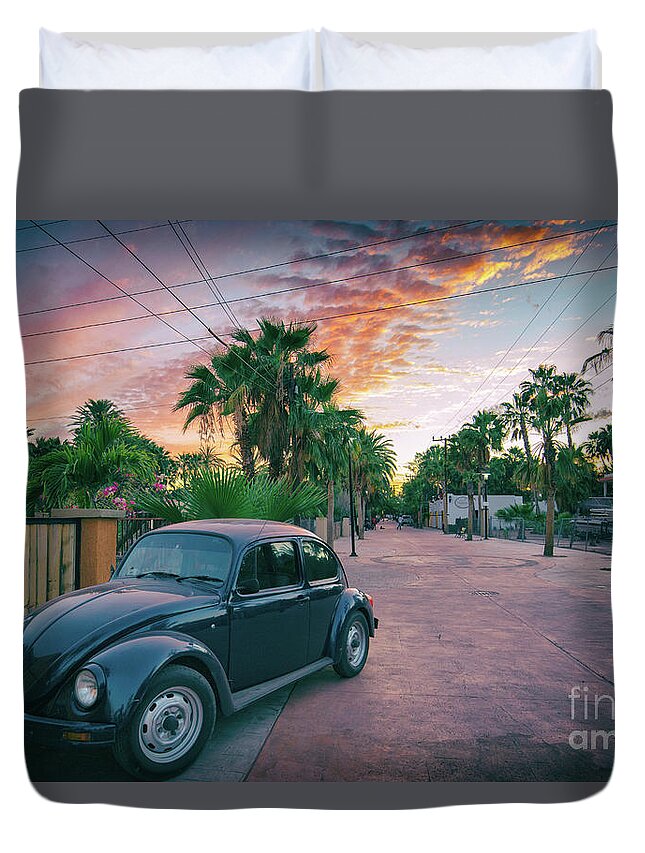Beetle Duvet Cover featuring the photograph Baja Beetle by Becqi Sherman