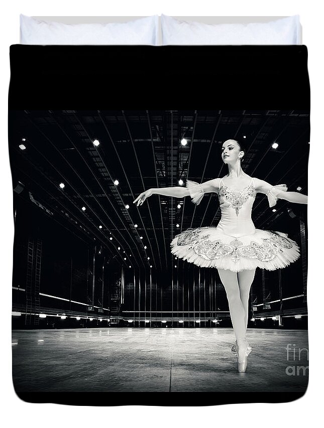 Ballet Duvet Cover featuring the photograph Ballerina by Dimitar Hristov