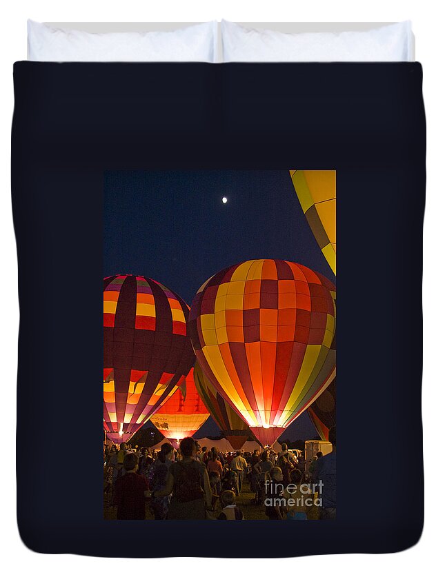 Hot Air Balloon Duvet Cover featuring the photograph Balloon Glow 6 by Tim Mulina