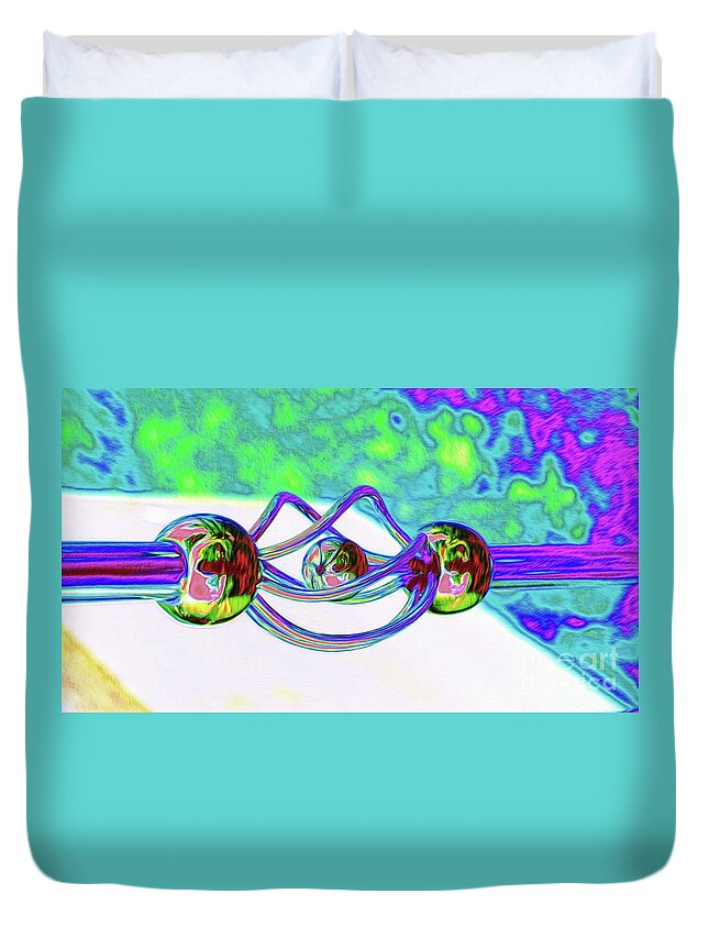 Abstract Duvet Cover featuring the digital art Balls And Tubes by Ian Gledhill