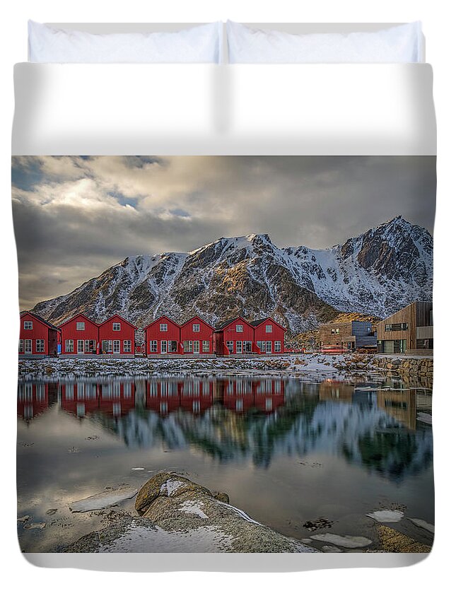 Ballstad Duvet Cover featuring the photograph Ballstad, Lofoten - Norway by Joana Kruse