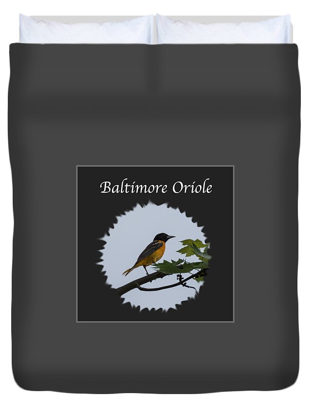 Baltimore Oriole Duvet Cover featuring the photograph Baltimore Oriole by Holden The Moment