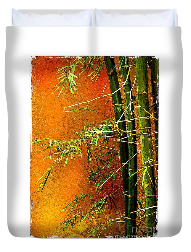 Oriental Duvet Cover featuring the photograph Bamboo by Linda Olsen