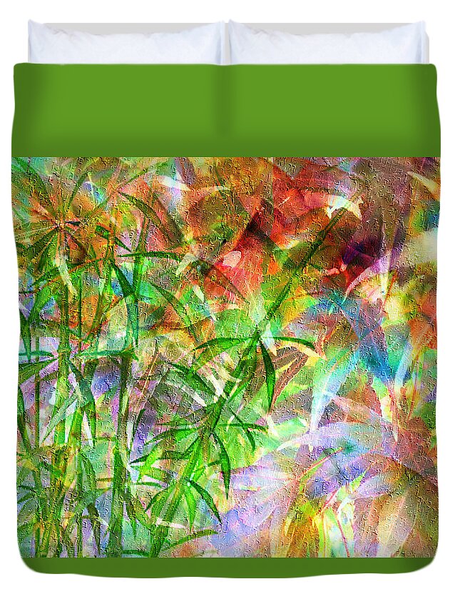 Bamboo Paradise Duvet Cover featuring the digital art Bamboo Paradise by Kiki Art