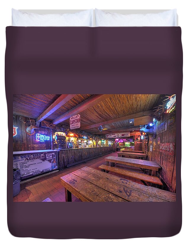 Beer Duvet Cover featuring the photograph Bar at the Dixie Chicken by David Morefield