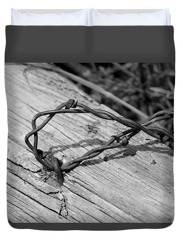 Barbed Duvet Cover featuring the photograph Barbed by Trent Mallett