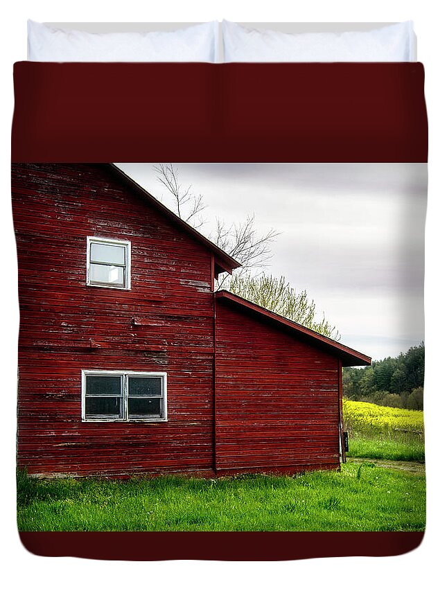 Barn Duvet Cover featuring the photograph Barn And Wildflowers by Greg and Chrystal Mimbs