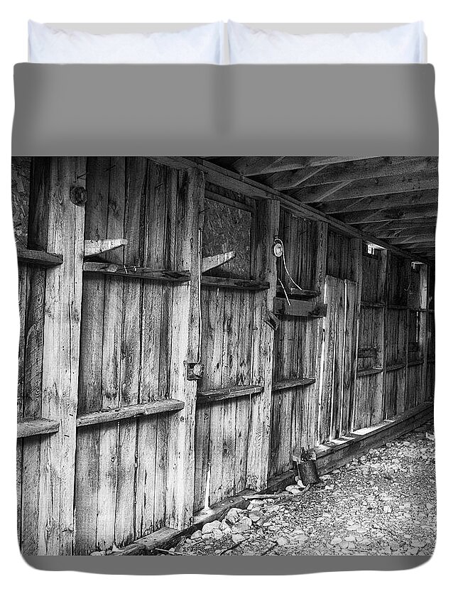 Gros Ventres Duvet Cover featuring the photograph Barn Interior by Hugh Smith