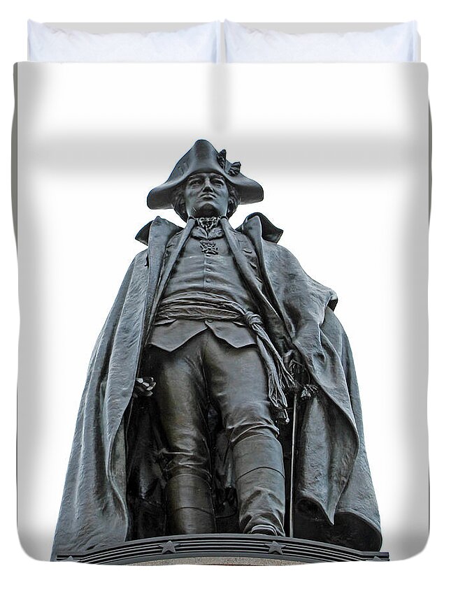 Friedrich Duvet Cover featuring the photograph Baron Von Steuben Statue In Lafayette Square by Cora Wandel