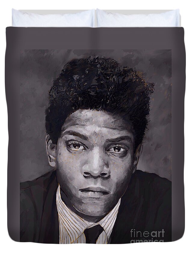 Basquiat Duvet Cover featuring the digital art Basquiat by Joe Roache