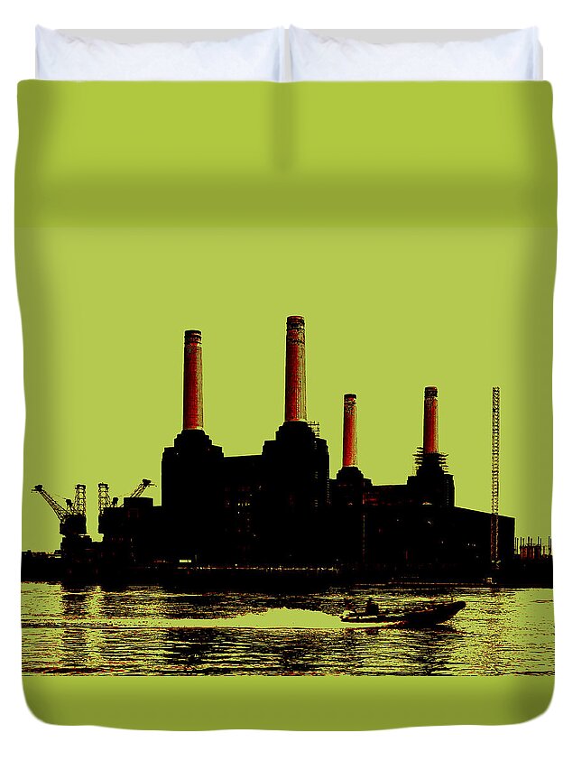 Power Station London Duvet Cover featuring the photograph Battersea Power Station London by Jasna Buncic