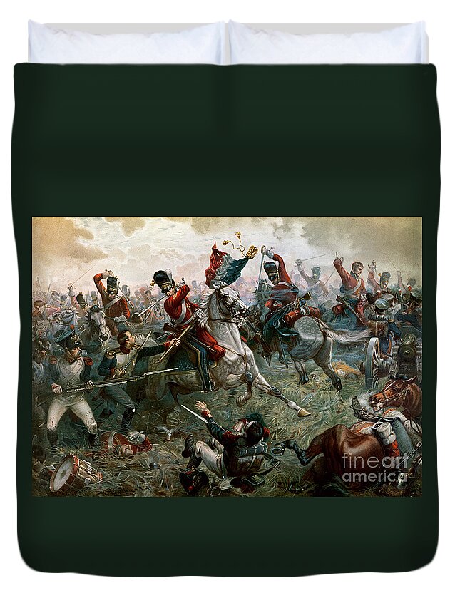 Struggle Duvet Cover featuring the painting Battle of Waterloo by William Holmes Sullivan
