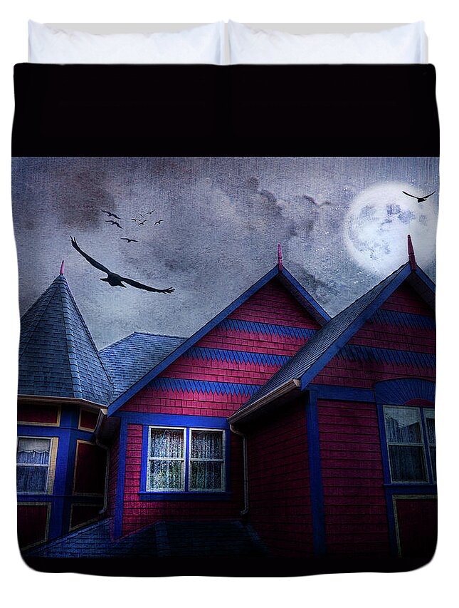 Moon Duvet Cover featuring the photograph St Paul St West by Theresa Tahara