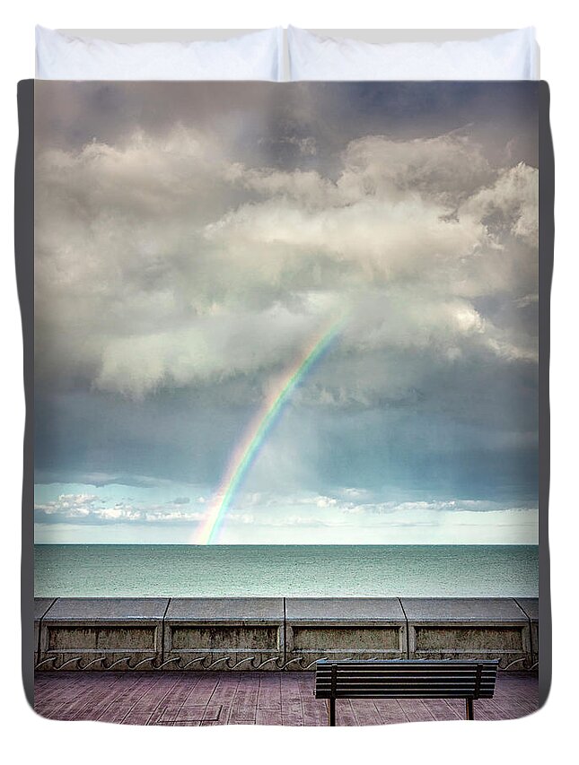 Kremsdorf Duvet Cover featuring the photograph Bay Of Rainbows by Evelina Kremsdorf