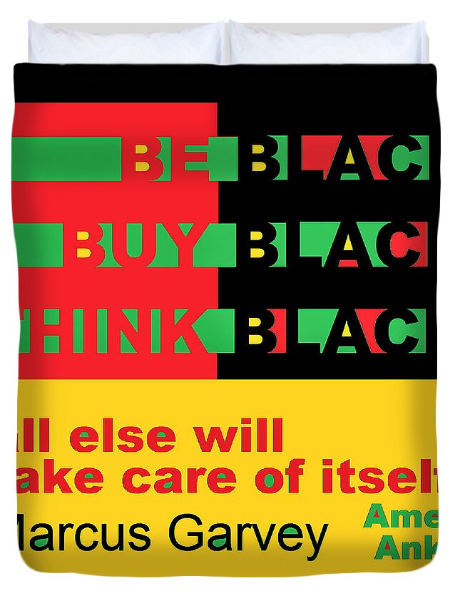 Be Black Rbg Duvet Cover featuring the digital art Be Black rbg by Adenike AmenRa