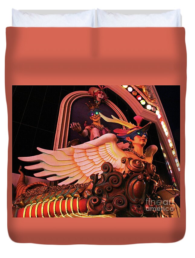 Las Vegas Duvet Cover featuring the photograph Be Happy by Cheryl Del Toro