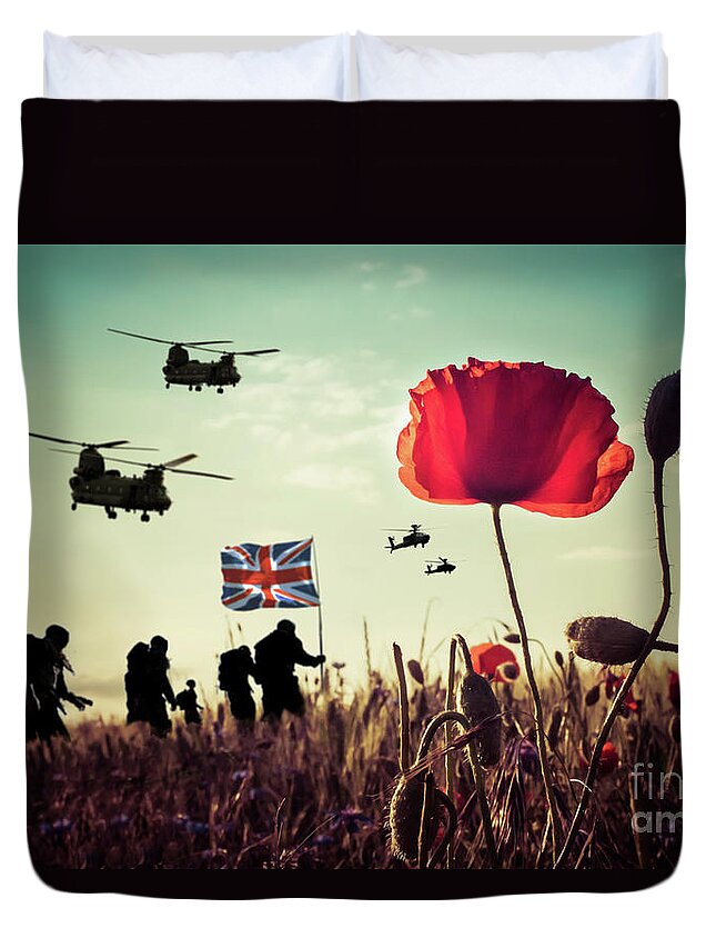 Soldiers Duvet Cover featuring the digital art Be The Best by Airpower Art