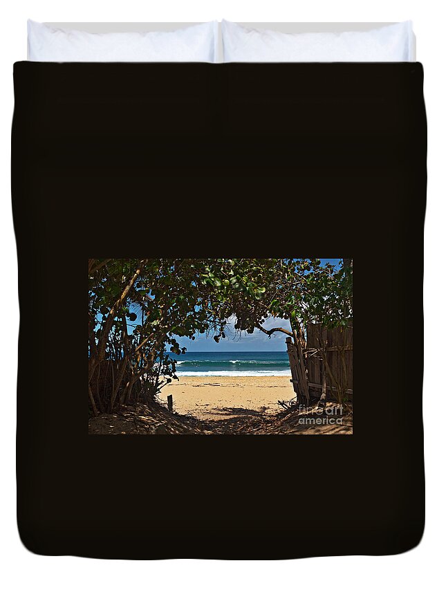 Beach Duvet Cover featuring the photograph Beach Access Pupukea by Paul Topp