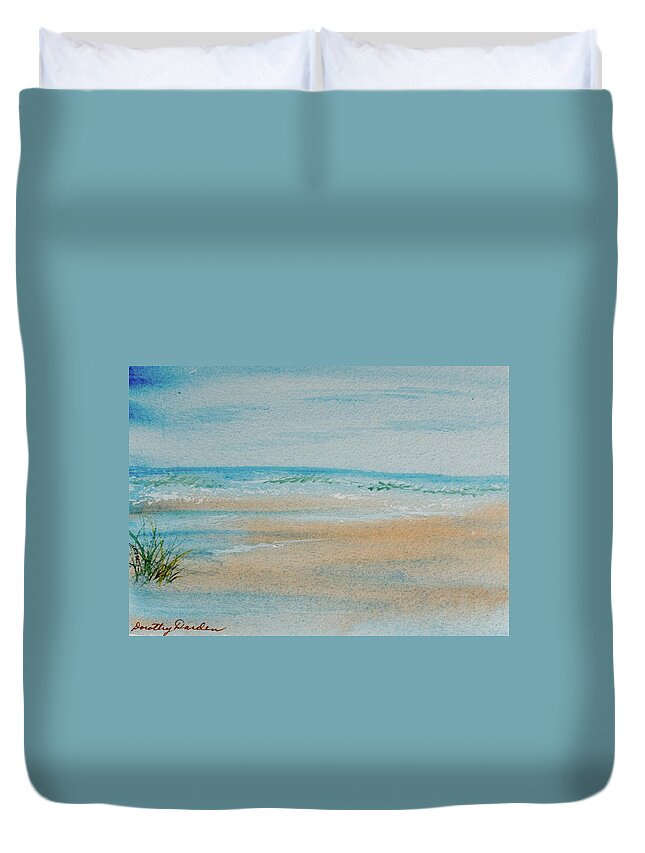 Beach Duvet Cover featuring the painting Beach at High Tide by Dorothy Darden
