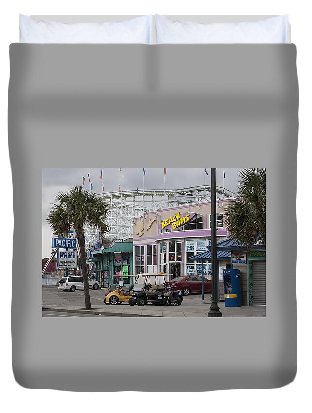 Photograph Duvet Cover featuring the photograph Beach Bums - Myrtle Beach South Carolina by Suzanne Gaff