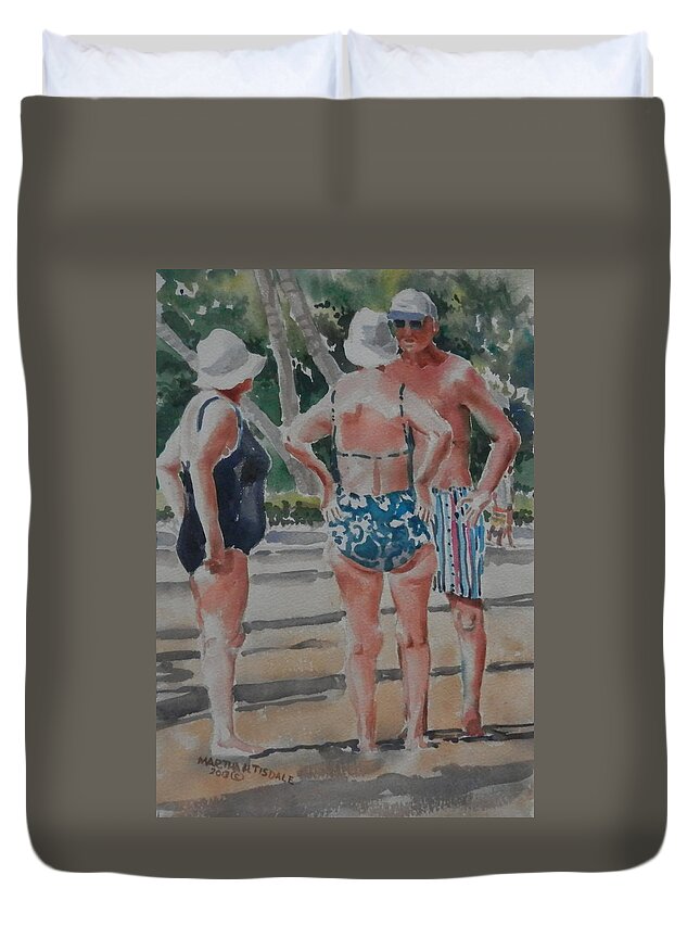 Beach Duvet Cover featuring the painting Beach Bunch by Martha Tisdale
