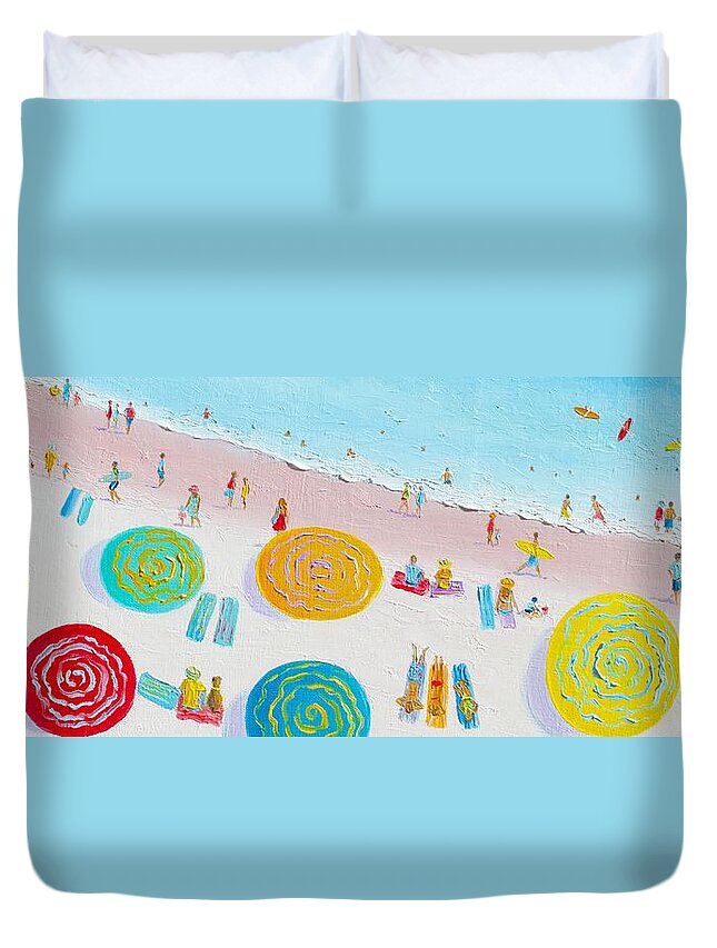 Beach Duvet Cover featuring the painting Beach Painting - The Simple Life by Jan Matson