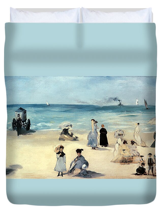 Beach Scene Duvet Cover For Sale By Edouard Manet