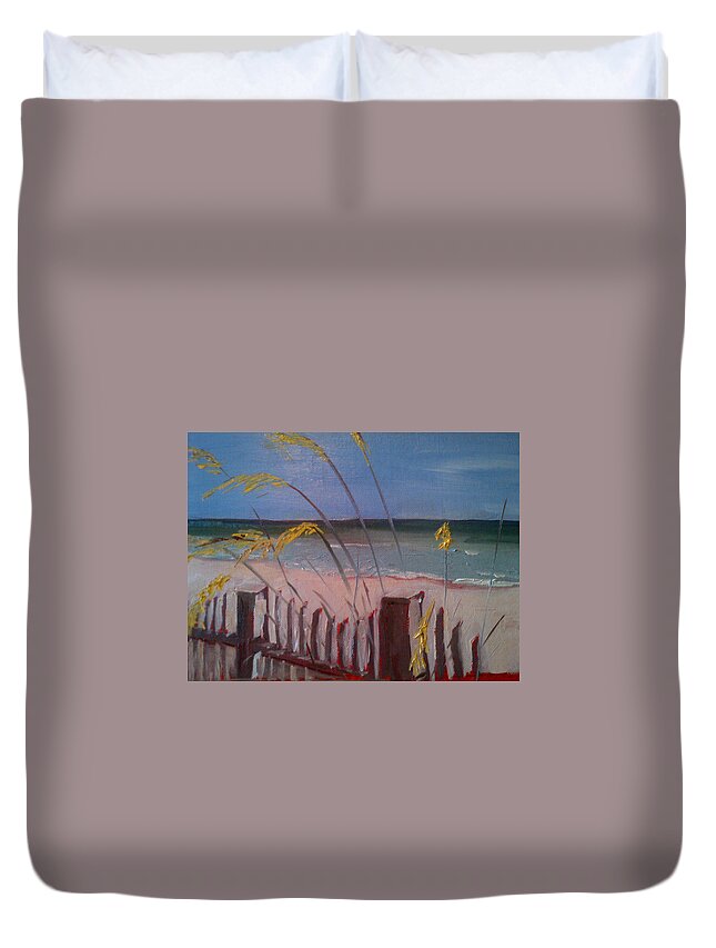 Beach Duvet Cover featuring the painting Beach by Sheila Romard