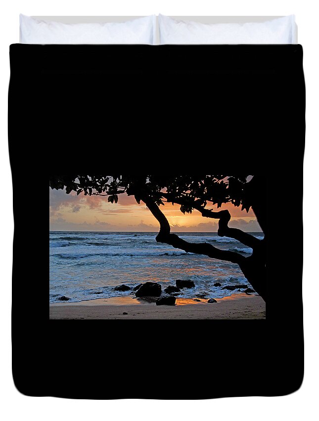 Sunrise Duvet Cover featuring the photograph Beach Sunrise by Ted Keller