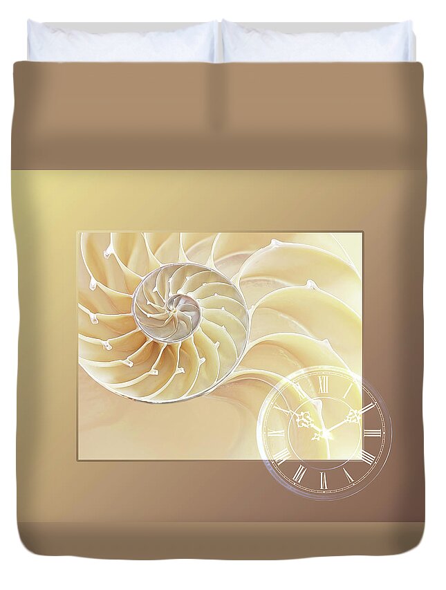 Nautilus Shell Duvet Cover featuring the photograph Beach Time by Gill Billington