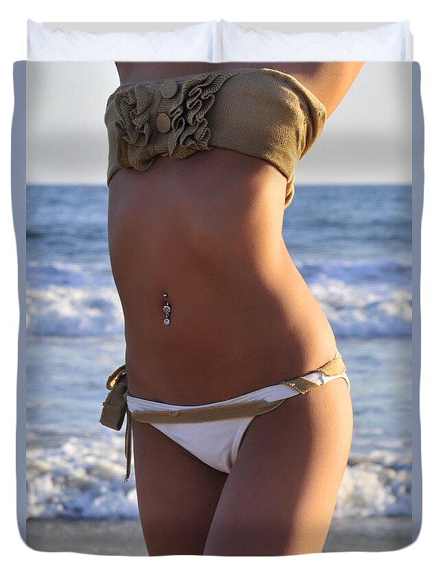 Glamour Photographs Duvet Cover featuring the photograph Beach Time by Robert WK Clark