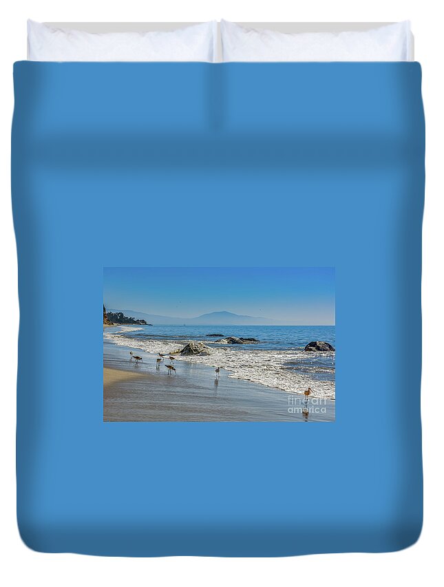Beach Duvet Cover featuring the photograph Beach walk by David Meznarich