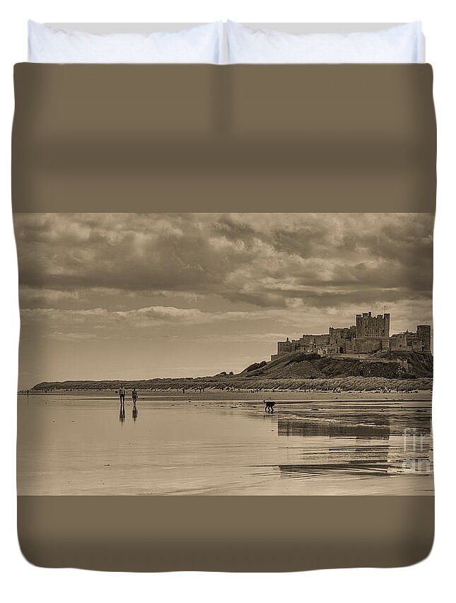 Beach Duvet Cover featuring the photograph Beachcombers by Howard Ferrier
