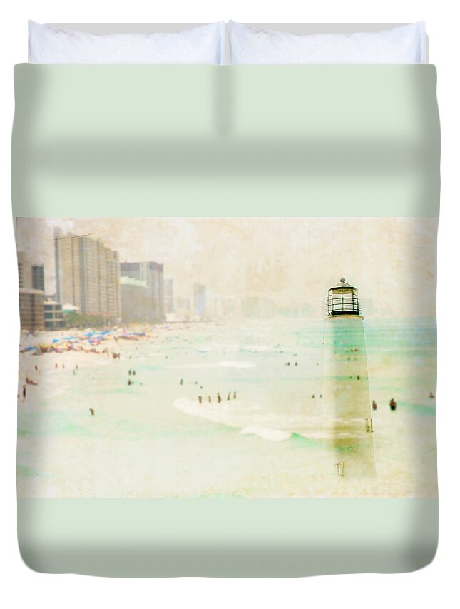 Beach Duvet Cover featuring the photograph Beachin' by Toni Hopper