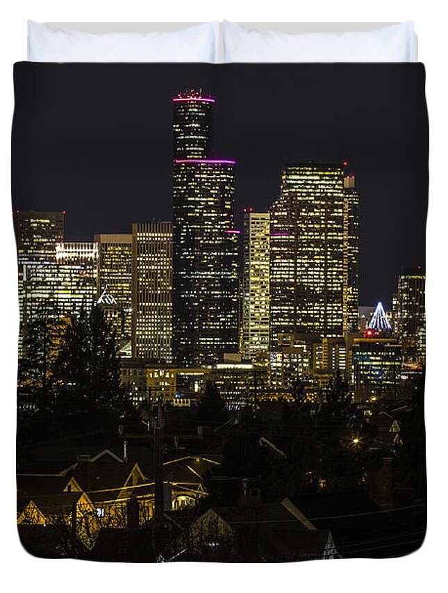 Seattle Duvet Cover featuring the photograph Beacon Hill Seattle Cityscape by Matt McDonald