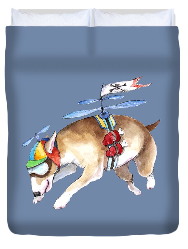 Noewi Duvet Cover featuring the painting Beanie Bully by Jindra Noewi