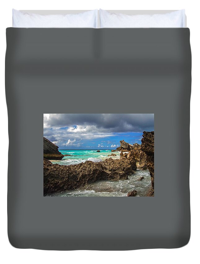 Atlantic Duvet Cover featuring the photograph Beautiful Bermuda by Lori Coleman