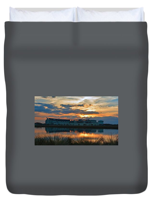 Sunset Duvet Cover featuring the photograph After 5 by Carolyn Mickulas