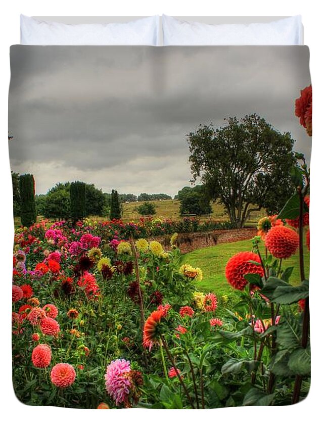 Beautiful Duvet Cover featuring the photograph Beautiful Garden in HDR by Vicki Spindler