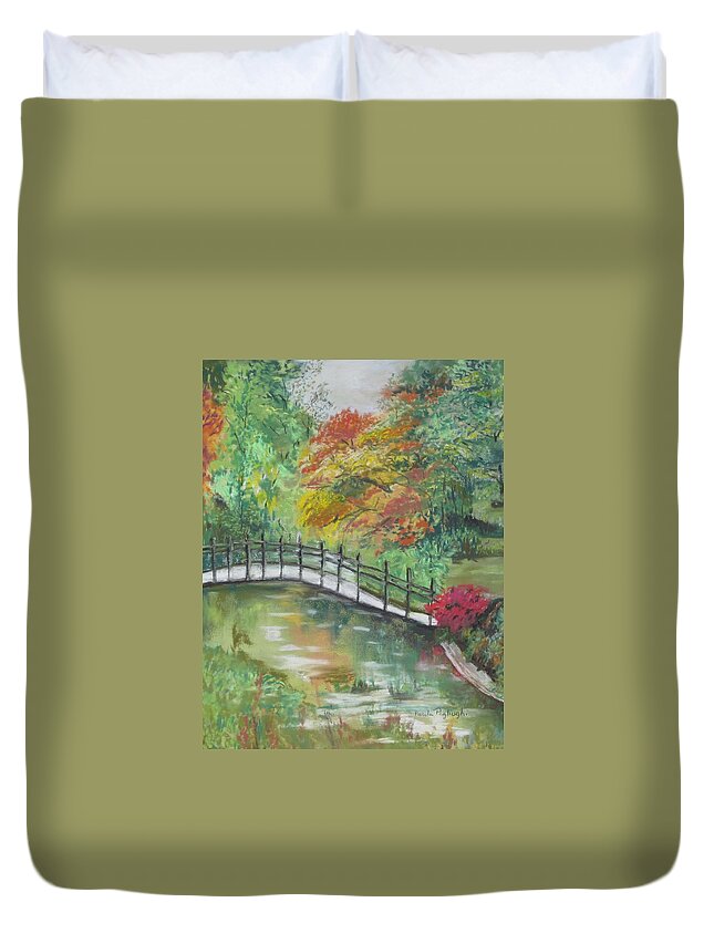 Painting Duvet Cover featuring the painting Beautiful Garden by Paula Pagliughi