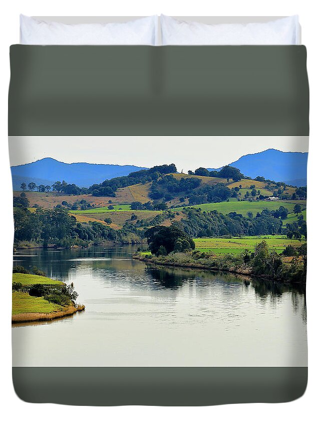 Manning River Taree Australia Duvet Cover featuring the photograph Beautiful Manning River 06663. by Kevin Chippindall