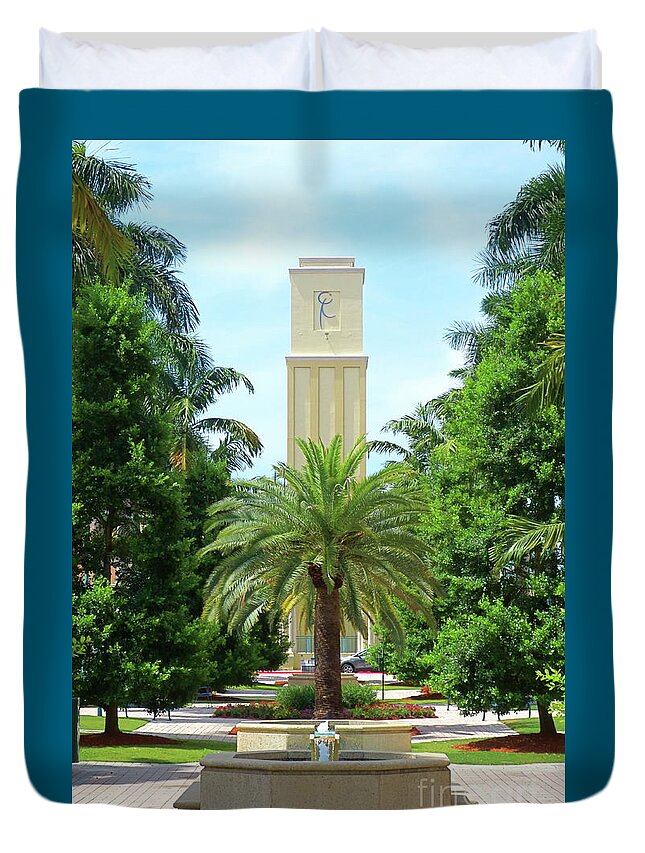 Beautiful Mizner Park In Boca Raton Duvet Cover featuring the photograph Beautiful Mizner Park in Boca Raton, Florida. #5 by Robert Birkenes