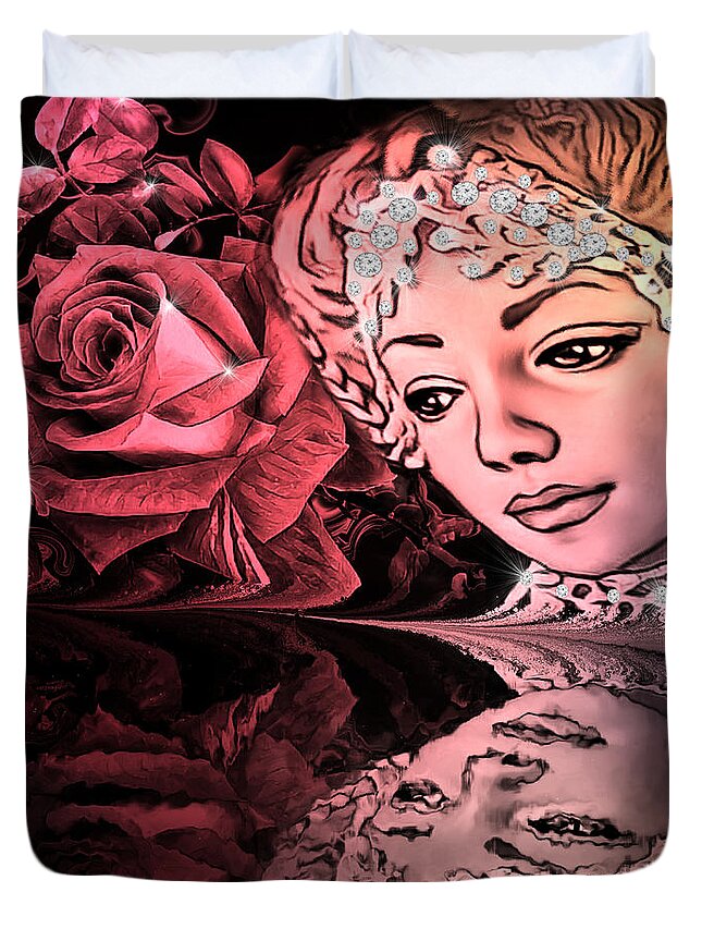 Digital Art Duvet Cover featuring the digital art Beautiful Reflections by Artful Oasis