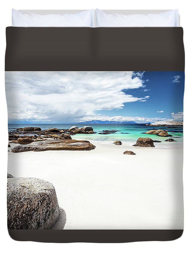 Africa Duvet Cover featuring the photograph Beautiful South African beach landscape by Anna Om