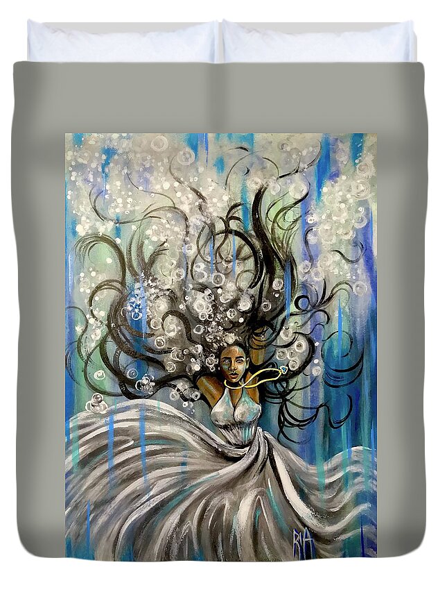 Artist_ria Duvet Cover featuring the painting Beautiful Struggle by Artist RiA