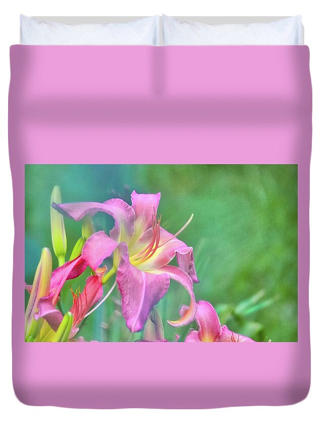 Flower Duvet Cover featuring the photograph Beauty for a Day by Ches Black